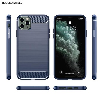 Ochranný kryt pre iPhone 11 Pro Max, ultratenký kryt s imitáciou uhlíkových vlákien s mäkkými TPU