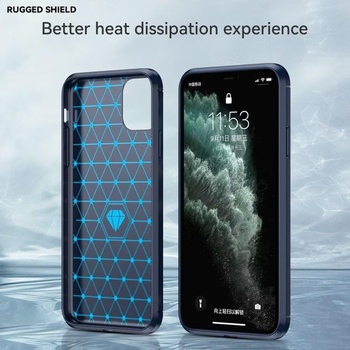 Ochranný kryt pre iPhone 11 Pro Max, ultratenký kryt s imitáciou uhlíkových vlákien s mäkkými TPU