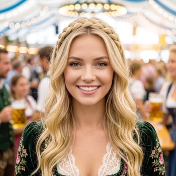 Dámska čelenka s vrkôčikom, prírodná blond