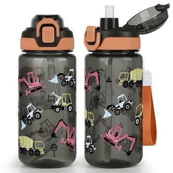 Detská fľaša na pitie so slamkou, nepriepustná, 600 ml - Bagger 600,0 mililitrov Bagger 1