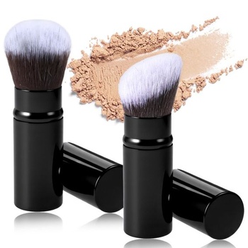 2 zaťahovacie štetce na make-up, šikmý cestovný štetec Kabuki na make-up, prenosný štetec na