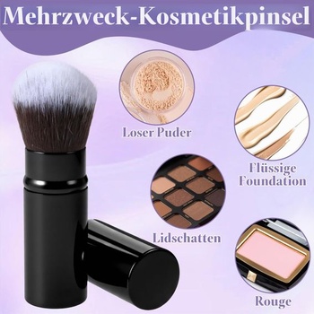 2 zaťahovacie štetce na make-up, šikmý cestovný štetec Kabuki na make-up, prenosný štetec na