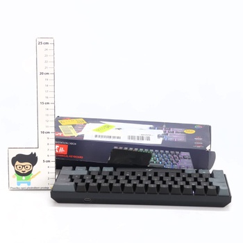Herná mechanická klávesnica Rii, 60% bezdrôtové RGB podsvietenie s červenými spínačmi a funkciou N-Key
