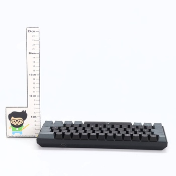 Herná mechanická klávesnica Rii, 60% bezdrôtové RGB podsvietenie s červenými spínačmi a funkciou N-Key