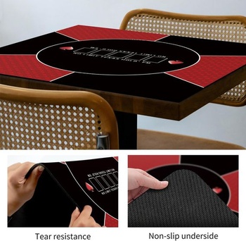 LaiEr 60/80/100/120/140/160cm čtvercová pokerová podložka, gumová podložka na Texas Hold'em Poker,