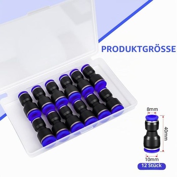 AOOWU 12dielna sada pneumatických rýchlospojok 8-10 mm pre vzduchové hadice, redukcia pneumatická