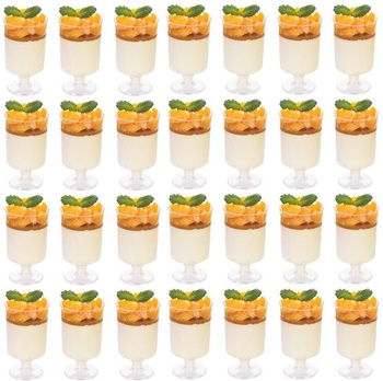 KAHEIGN 60 ks mini dezertných téglikov, 100ml plastové okrúhle dezertné misky, priehľadné opakovane