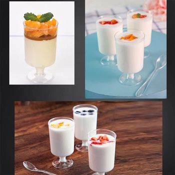 KAHEIGN 60 ks mini dezertných téglikov, 100ml plastové okrúhle dezertné misky, priehľadné opakovane