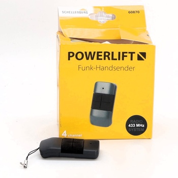 Schellenberg Powerlift 4-kanálový rádiový diaľkový ovládač pre otvárače garáží a brán, rádiová