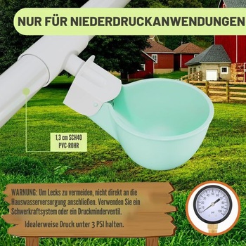 8 napájačiek pre kurčatá s PVC T-kusy pre potrubie 1,27 cm, automatický systém napájania kurčiat, ochrana