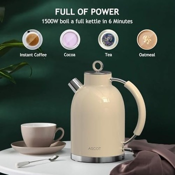 ASCOT Kettle Electric, Cordless-Fast-Boil,