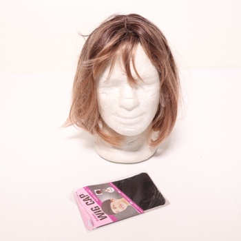YEESHEDO Krátke bob blond ombre vlasy parochne rovné s plochou ofinou syntetické farebné cosplay