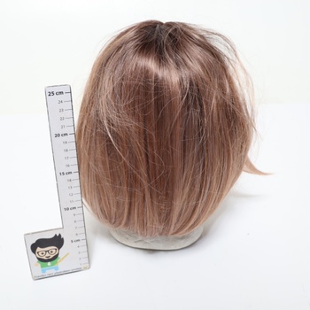 YEESHEDO Krátke bob blond ombre vlasy parochne rovné s plochou ofinou syntetické farebné cosplay