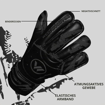 Brankárske rukavice WESTWOOD FOX Fingersave pre futbalových brankárov pre deti, mládež a dospelých, od