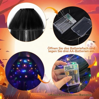 Tylová sukňa Hifot pre ženy s LED svetlami, vysoká/nízka baletná sukňa pre dospelých, na Halloween,