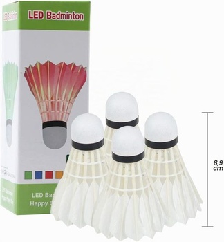 Deecam LED bedmintonový pérák, svietiaci v tme, 4 kusy