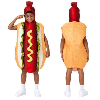3D kostým hot dogu pre deti i mužov, maskot hot dog, jednodielny kostým rožku s klobásou na