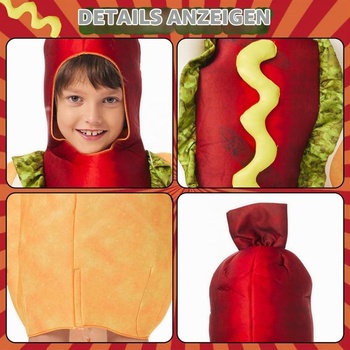 3D kostým hot dogu pre deti i mužov, maskot hot dog, jednodielny kostým rožku s klobásou na