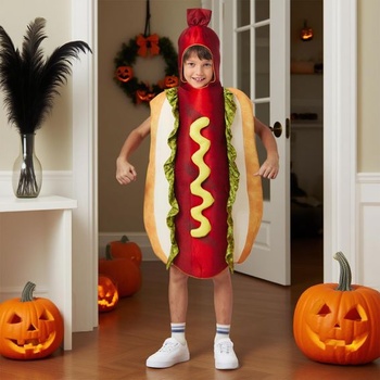 3D kostým hot dogu pre deti i mužov, maskot hot dog, jednodielny kostým rožku s klobásou na