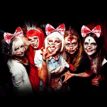 DPKOW Halloween Doplnky ku kostýmu zombie roztlieskavačky pre dievčatá a ženy, Red Dead roztlieskavačky