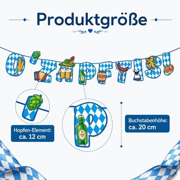 ALEGRE Oktoberfest Garland Decoration, O'zapft je Oktoberfest Garland Banner