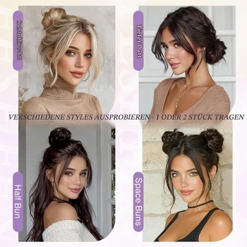 FESHFEN Mini dvojitý drdol, blond, strapatá gumička do vlasov pre ženy, 2 kusy, platinová blond