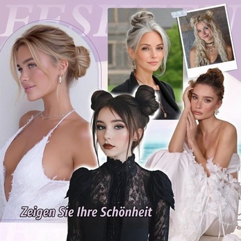 FESHFEN Mini dvojitý drdol, blond, rozcuchaná gumička do vlasů pro ženy, 2 kusy, platinová blond
