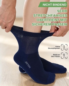 Diabetické ponožky pre mužov a ženy: Protišmykové ponožky bez elastickej manžety, 4 páry, veľkosti