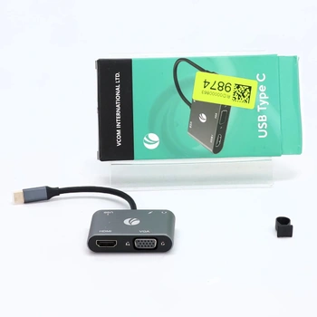 Adaptér VCOM USB C na HDMI VAG, hub 5 v 1 typu C s 4K HDMI, 1080P VGA, 100W PD nabíjení, port USB