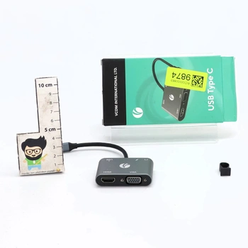 Adaptér VCOM USB C na HDMI VAG, hub 5 v 1 typu C s 4K HDMI, 1080P VGA, 100W PD nabíjení, port USB