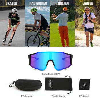 FEISEDY Sportovní sluneční brýle Pánské cyklistické brýle Dámské zrcadlové B0177 Modré zrcadlové