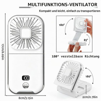 Mini ventilátor, ručný ventilátor s dobíjacou batériou, prenosný ventilátor s USB 3000mAh, 4