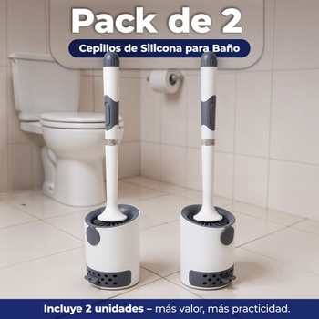 PACK&BACK - 2 kusy - Toaletná kefa s dávkovačom mydla - Toaletná kefa - Silikónová gelová