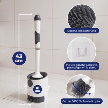 PACK&BACK - 2 kusy - Toaletná kefa s dávkovačom mydla - Toaletná kefa - Silikónová gelová