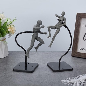 Stojan na akční figurky FINGERINSPIRE pro 2 sady s nastavitelnými hadími kostmi, 93x73x250 mm,
