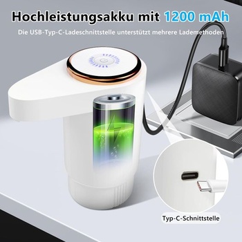 Automatický dávkovač vody EasySpeed s rychlou funkcí, dobíjecí vodní čerpadlo 1200 mAh s USB-C,