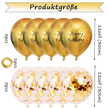 10 balónikov k narodeninám, modré metalické s konfetami, 30cm narodeninové balóniky, héliové balóniky,