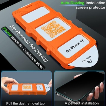 Ochranná fólia z tvrdeného skla IMBZBK pre iPhone 17, inštalácia do auta, s ochranou kamery,