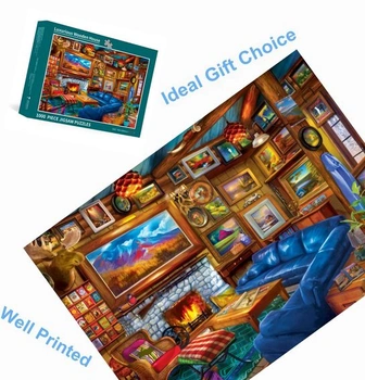 1000dílná skládačka pro dospělé, luxusní dřevěný dům, 70 x 50 cm. Vzdělávací puzzle pro dospělé,
