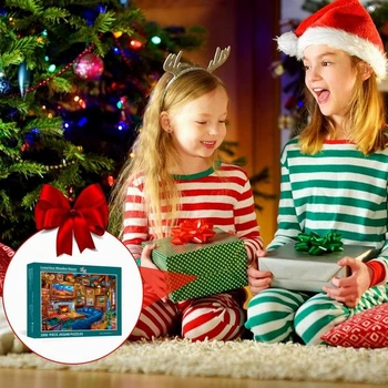 1000dílná skládačka pro dospělé, luxusní dřevěný dům, 70 x 50 cm. Vzdělávací puzzle pro dospělé,