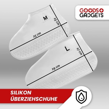 GOODS+GADGETS® Vodeodolné silikónové návleky na topánky - Návleky do dažďa M (34-39) Biele