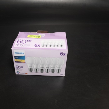 Philips 6-balenie E27 LED žiarovky, 60W, teplá biela