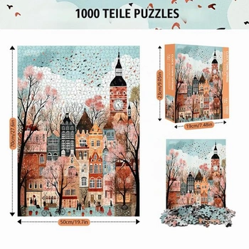 1000dielne puzzle pre dospelých, 1000dielne romantické panoráma Londýna na jar, Impossible Classic