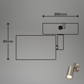 BRILONER - Otočné nástenné svietidlo pre vnútorné použitie, pätica GU10, max. 9 W, čítacia lampa, lampa