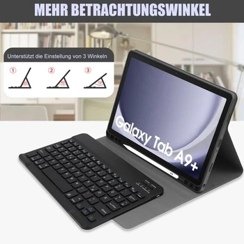Pouzdro s klávesnicí pro Samsung Galaxy Tab A9 Plus 11-palcový 2023 [QWERTZ německá klávesnice],