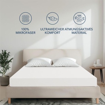 Dreamzie - Napínacie prestieradlo 90 x 190/200 cm - 100% polyesterové mikrovlákno - Alabastrovo biela
