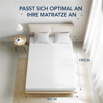 Dreamzie - Napínacie prestieradlo 90 x 190/200 cm - 100% polyesterové mikrovlákno - Alabastrovo biela
