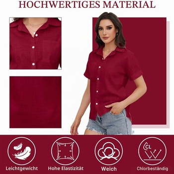 Dámska letná blúzka, krátky rukáv, bavlnená košeľa, elegantná damská blúzka, letné topy, tunika s