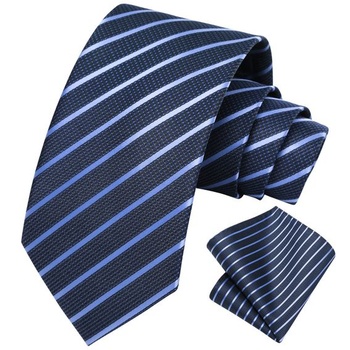 HISDERN Pánské kravaty s puntíky, klasický kapesník do saka, formální, elegantní sada kravaty a
