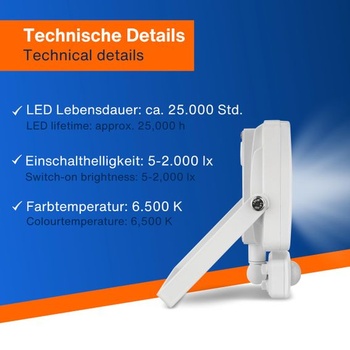 REV LED bodové světlo FLARE - venkovní svítidlo s detektorem pohybu, IP44, LED žárovka 20W, 1700